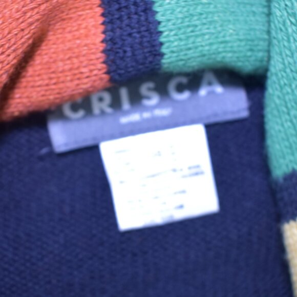VTG CRISCA by Escada Fish Print Color Block Wool Cardigan Sweater Sz Large Rare - Picture 14 of 16